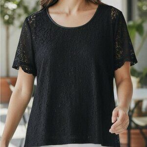 Elegant Black Lace Top Lined